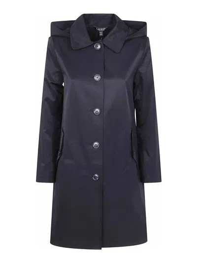 Ralph Lauren Single Breasted Lined Coat In Black