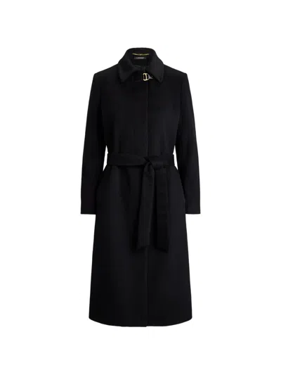 Ralph Lauren Single-breasted Belted Coat In Black