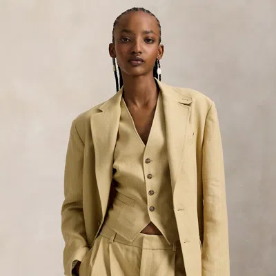 Polo Ralph Lauren Single-breasted Hemp Blazer In Dune Tan In Brown