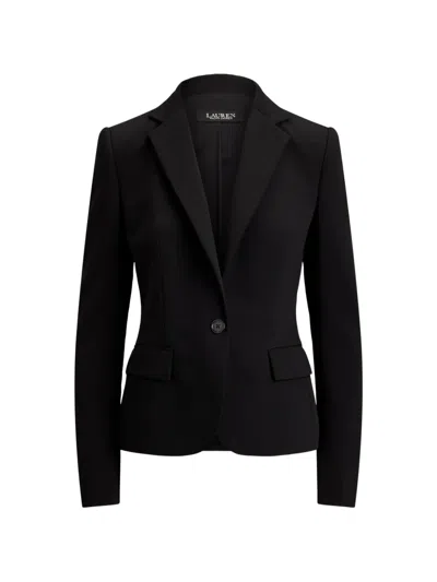 Ralph Lauren Single-button Stretch-crepe Blazer In Black