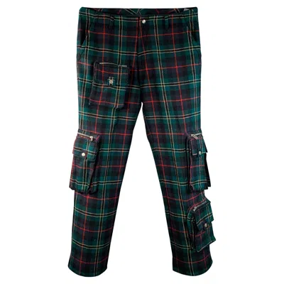 Pre-owned Ralph Lauren Size 34 Green Red Plaid Wool Cargo Casual Pants