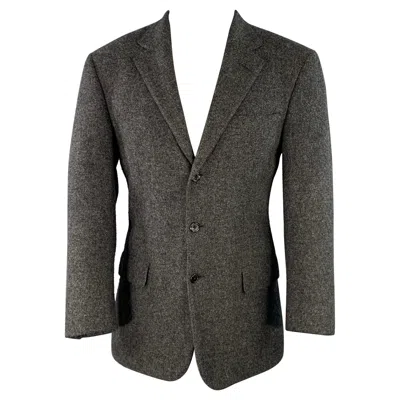 Pre-owned Ralph Lauren Size 38 Regular Grey Black Heather Notch Lapel Sport Coat In Gray