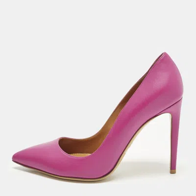 Pre-owned Ralph Lauren Size 38.5 Purple Leather Pinted Toe Pumps