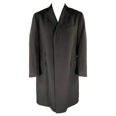 Pre-owned Ralph Lauren Size 44 Black Wool Notch Lapel Coat