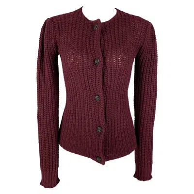 Pre-owned Ralph Lauren Size S Burgundy Cashmere Cardigan In Red
