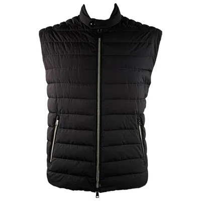 Pre-owned Ralph Lauren Size Xl Black Quilted Polyester Zip Pockets Vest