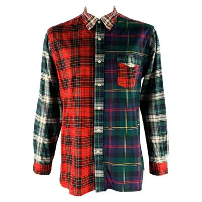 Pre-owned Ralph Lauren Size Xl Red Blue Green Mixed Plaid Flannel Long Sleeve Shirt
