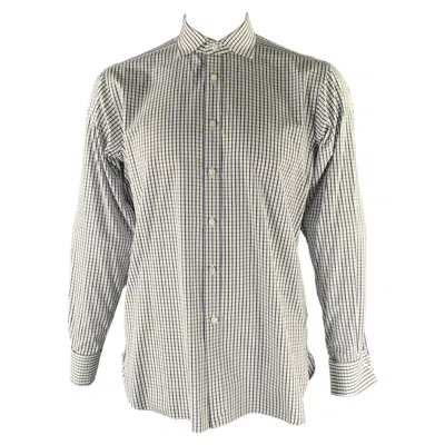Pre-owned Ralph Lauren Size Xl White Black Blue Check Cotton Long Sleeve Shirt