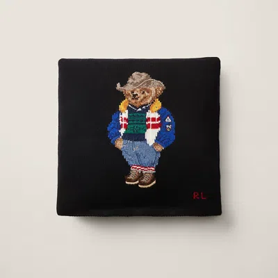 Polo Ralph Lauren Ski Polo Bear Throw Pillow In Blue