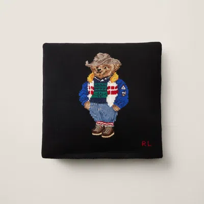 Ralph Lauren Ski Polo Bear Throw Pillow In Black And White