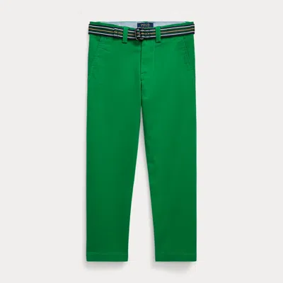 Ralph Lauren Kids' Skinny Fit Flex Abrasion Twill Trouser In Green