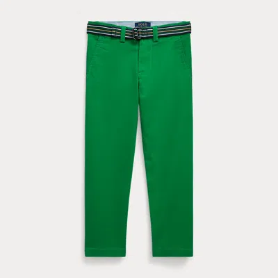 Polo Ralph Lauren Kids' Skinny Fit Flex Abrasion Twill Trouser In Green