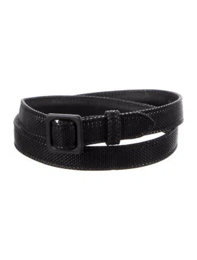 Pre-owned Ralph Lauren Skinny Leather Belt In Black