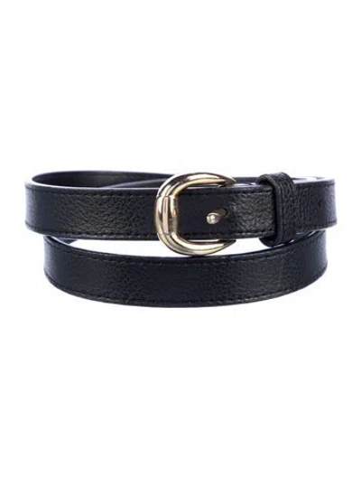 Pre-owned Ralph Lauren Skinny Leather Belt In Black