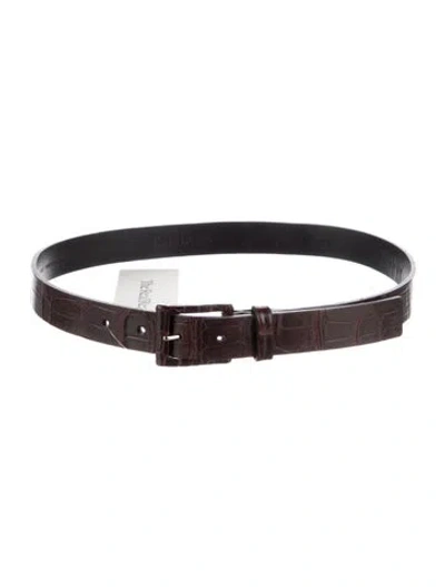 Pre-owned Ralph Lauren Skinny Leather Belt In Black
