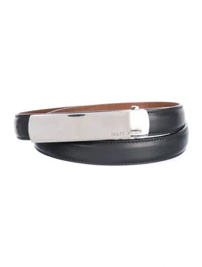 Pre-owned Ralph Lauren Skinny Leather Belt In Black