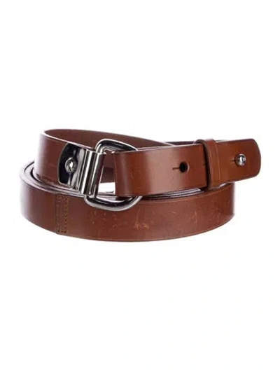 Pre-owned Ralph Lauren Skinny Leather Belt In Brown