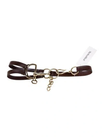Pre-owned Ralph Lauren Skinny Leather Belt In Brown
