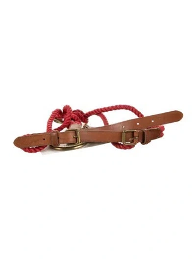 Pre-owned Ralph Lauren Skinny Leather Belt In Brown