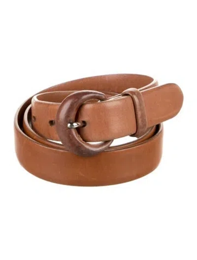 Pre-owned Ralph Lauren Skinny Leather Belt In Brown