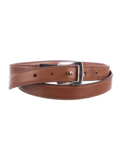Pre-owned Ralph Lauren Skinny Leather Belt In Brown