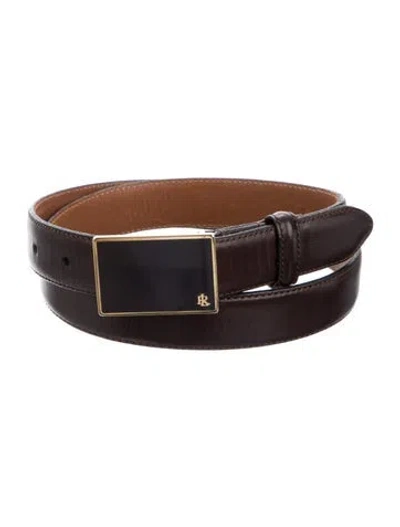 Pre-owned Ralph Lauren Skinny Leather Belt In Brown