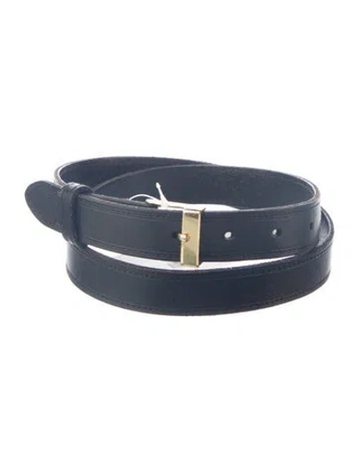 Pre-owned Ralph Lauren Skinny Leather Belt Kit In Black