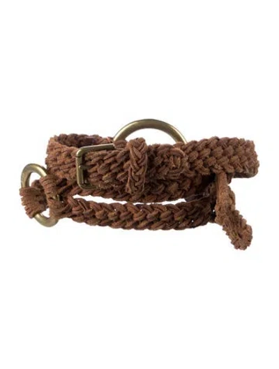 Pre-owned Ralph Lauren Skinny Leather Waist Belt In Brown