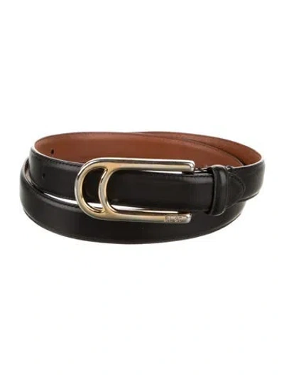 Pre-owned Ralph Lauren Skinny Leather Waist Belt In Brown