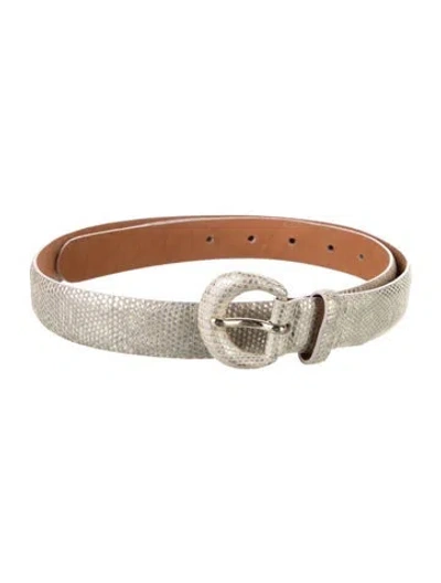 Pre-owned Ralph Lauren Skinny Lizard Belt In Gold