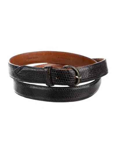 Pre-owned Ralph Lauren Skinny Lizard Belt Kit In Black