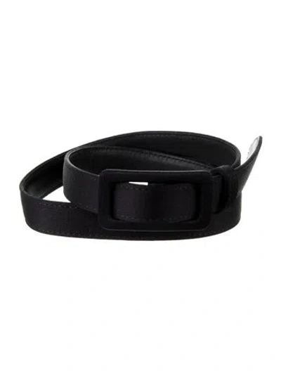 Pre-owned Ralph Lauren Skinny Waist Belt In Black