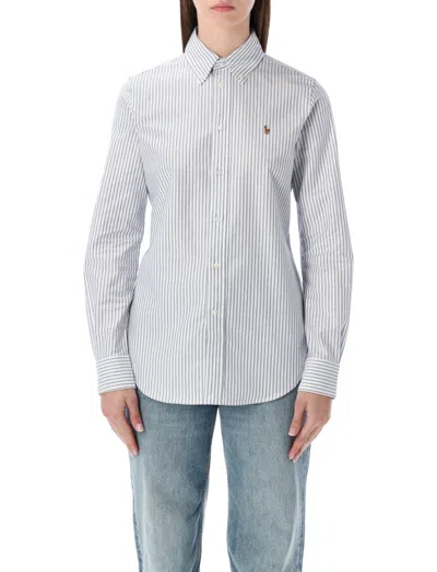 Ralph Lauren Sky Blue Button Down Collar Stripes Shirt