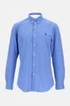 Ralph Lauren Sky Blue Solid Shirt In Blue