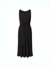 Ralph Lauren Sleeveless A-line Midi Dress In Black