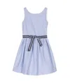 Polo Ralph Lauren Sleeveless Belted Chambray Dress In Purple