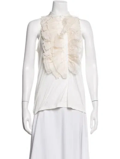 Pre-owned Ralph Lauren Sleeveless Blouse In White