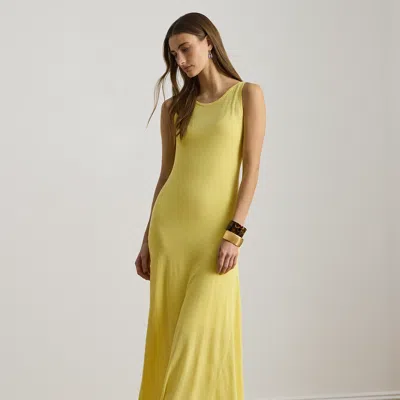 Ralph Lauren Sleeveless Boatneck Maxidress In Lemon Sorbet In Yellow