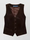 Ralph Lauren Sleeveless Corduroy Top V-neck In Brown