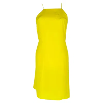 Ralph Lauren Sleeveless Mini Dress In Yellow Polyester