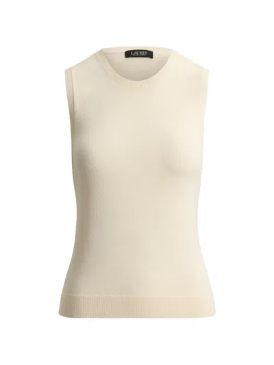 Ralph Lauren Sleeveless Ribbed-trim Tank Top In Neutral