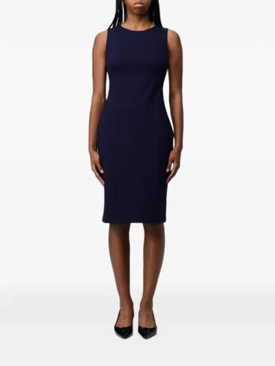 Ralph Lauren Sleeveless Sheath Midi Dress In Black