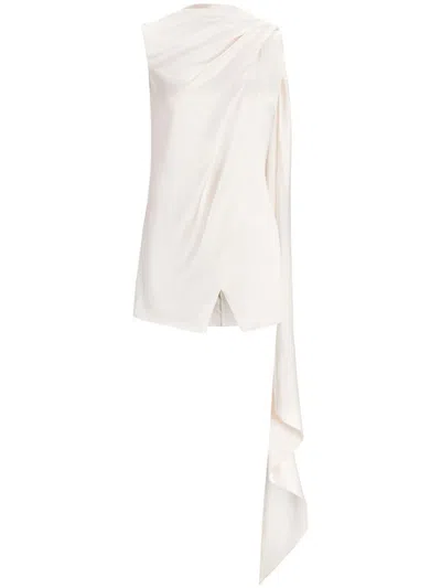 Ralph Lauren Sleeveless Silk Blouse In White