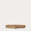 Ralph Lauren Slide-buckle Woven Cotton Belt In Natural
