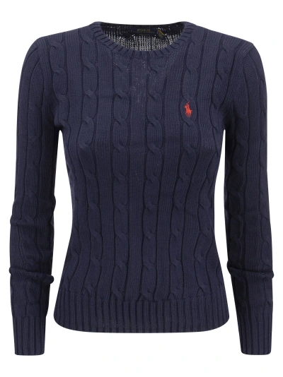 Ralph Lauren Slim-fit Cable Knit In Hunter Navy