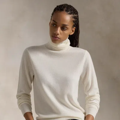 Polo Ralph Lauren Slim Fit Cashmere Turtleneck In Cream In Neutral