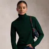Polo Ralph Lauren Slim Fit Cashmere Turtleneck In Moss Agate