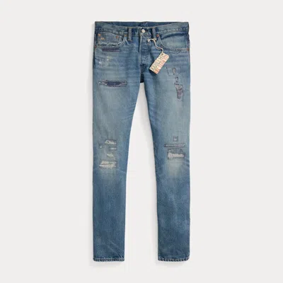 Ralph Lauren Slim Fit Claremont Selvedge Jean In Claremont Wash In Blue
