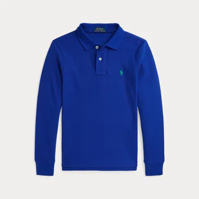 Ralph Lauren Kids' Slim Fit Cotton Mesh Polo In Blue