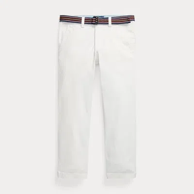 Ralph Lauren Kids' Slim Fit Flex Abrasion Twill Trouser In White